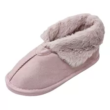 Súper Pantufla Femenina Cerrada Comfi Gamuzada Piel