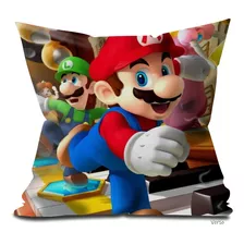 Almofada Decorativa Super Mário Bros Frente Verso 40x40 Cm