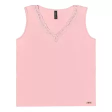 Blusa Regata Feminina Básica Cereja Rosa Curves