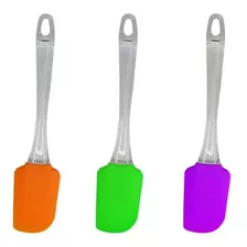 Kit 3un/espátula Cozinha Nao Risca Panela Silicone Pão Duro Cor Colorido