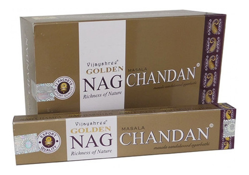 Incenso Indiano Massala Golden Nag Chandan 15 Varetas