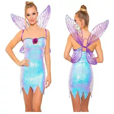 Vestido De Cosplay Tinkerbell Con Alas De Talla Grande Fores