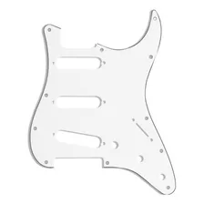 Escudo Para Guitarra Stratocaster Fender Sss Branco 11 Furos