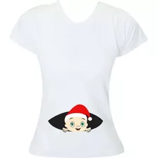 Baby Look Gestante Camiseta Feminina Natal Bebê Na Barriga