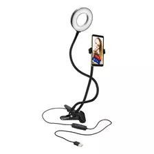 Soporte Tipo Clip Para Smartphone Con Aro De Luz