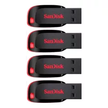 Pendrive Cruzer Blade 64gb Usb 2.0 Flash Drive Sandisk 4un