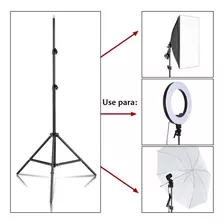 Tripé P/ Iluminação Estúdio - Altura De Até 2 Metros W803