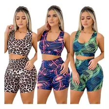 Roupa De Ginastica Feminino Academia 2 Conjuntos + Brinde