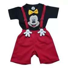 Conjunto Roupa Festa Aniversário Infantil Menino Tema Mickey