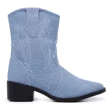 Bota Botina Texana Feminina Country Cano Curto Pelepincel