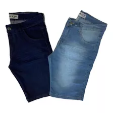 Kit C\ 2 Bermudas Jeans Masculina C\ Lycra