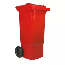 Contenedor De Basura Industrial 80 Lts Ruedas, Tapa Rojo