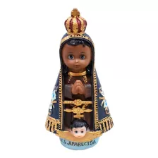 Nossa Senhora Aparecida Desenho Infantil Em Resina 13 Cm Cor Colorida