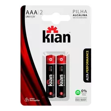 Kit 9 Blisters Com 2 Pilha Alcalina Aaa Palito Kian