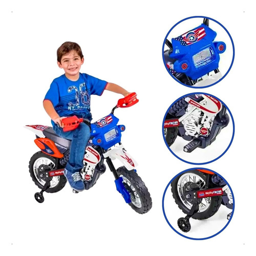 Mini Moto Motinha Infantil Motocross p/ Crianças Rodinhas 6v em Promoção na  Americanas