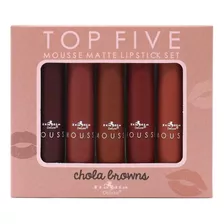 Italia Deluxe Top Five Mousse Matte Lipstick Set Chola Brown