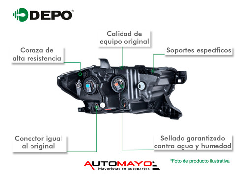 Un Faro Derecho P/foco Halg Depo Sonata Para Hyundai 15-17 Foto 3