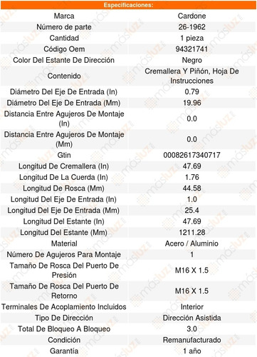 Cremallera Direccion Hidraulica Isuzu Stylus 1991 Al 1993 Foto 5