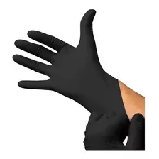 Guantes Descartables De Nitrilo Negro Caja X 100 Unidades.