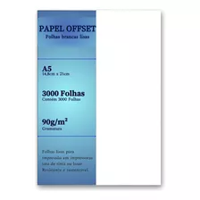 Papel Offset A5 Branco 3000 Folhas Sulfite 90g Chambril Top