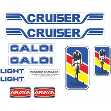 Antigo Grafismo Adesivo Caloi Cruiser Light 1984 Azul