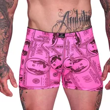 Cueca Masculina Boxer Estampada Microfibra Poliamida Premium