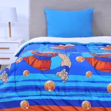 Plumón 1.5 Plazas Microfibra Sherpa Estampado Dragon Ball