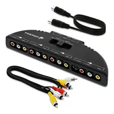 Divisor Splitter Rca Con Audio De 4 Vias Fosmon Selectora