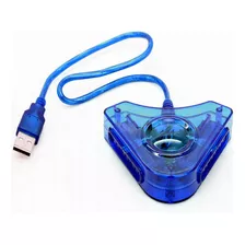 Adaptador Convertidor Azul Doble Usb Psone Ps2 Ps3