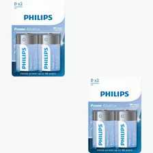 Pilha Alcalina Grande D Philips Kit Com 4 Pilhas 1.5v 