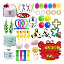 45 Peças Anti-stress Push Popit Bubble Fidget Brinquedos