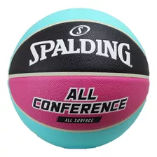 Balón Spalding All Conference #7 Piel Sintética Multicolor Color Rosa