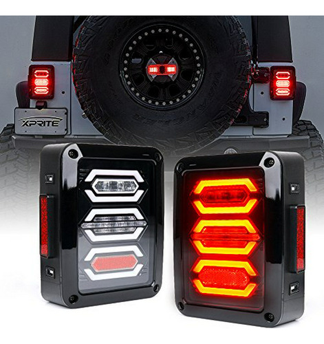 Luces Traseras Led Rojas Compatibles Con Jeep Wrangler Jk 20 Foto 2