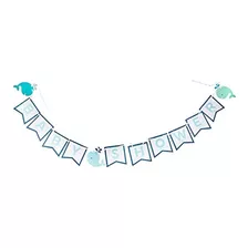 Creative Converting Blue Whale Baby Shower Ribbon Banner, Pe