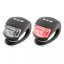 Led Sinalizador Pisca Lanterna Silicone Luz Bike Mtb Par Cor Preto