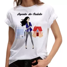 Camiseta Agente De Saúde Camisa Em Poliester Envio Imediato