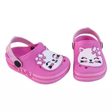 Babuche Infantil Feminina Sandalia Rosa Chinelo Gatinho Leve