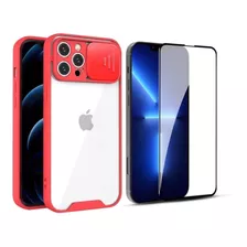 Carcasa Funda Protectora + Lámina De Vidrio Para iPhone