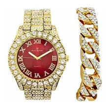 St10327c Reloj De Pulsera Para Hombre Con Esfera Roja Y Nume