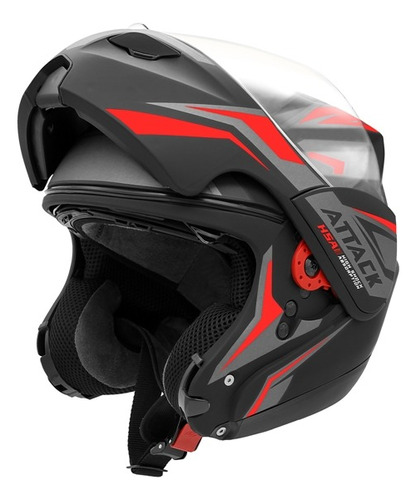 Capacete Moto Gladiator Texx V3 Escamoteável Robocop Chumbo em