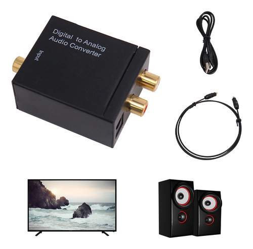 Adaptador Digital Coaxial Con Fibra Óptica A Audio Analógico