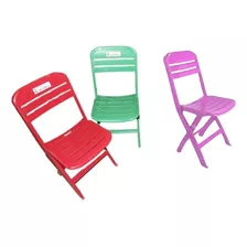 Silla Plegable Plastico Niño Camping Playa Jardin / 10 Unid