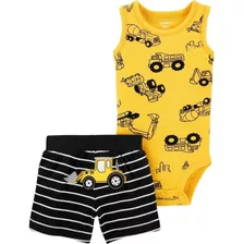 Conjunto Carters Menino 2 Peças Construção Roupa Bebê Import