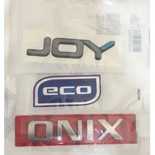 Emblema Onix Cromado + Adesivo Joy Eco 2017 2018 2019