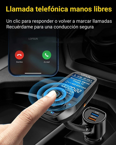 Receptor Transmisor Bluetooth Fm De Msica Mp3 Manos Libres Foto 5