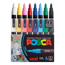 Set Marcadores Posca 3m 8 Colores Color