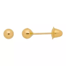 Brinco De Bola Ouro 18k 2,5mm Recém Nascido Bebê Infantil 