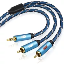 Cable Divisor Auxiliar A Rca De 3,5 Mm, 6.6 Pies/azul