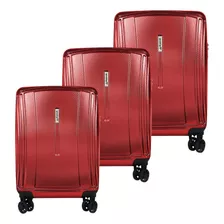 Set De 3 Maletas Ocean Skypeak 20, 24 Y 28'' Rígida Roja