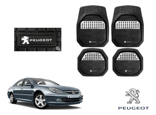 Tapetes 3d Logo Peugeot + Cubre Volante 607 2002 A 2007 2008 Foto 2
